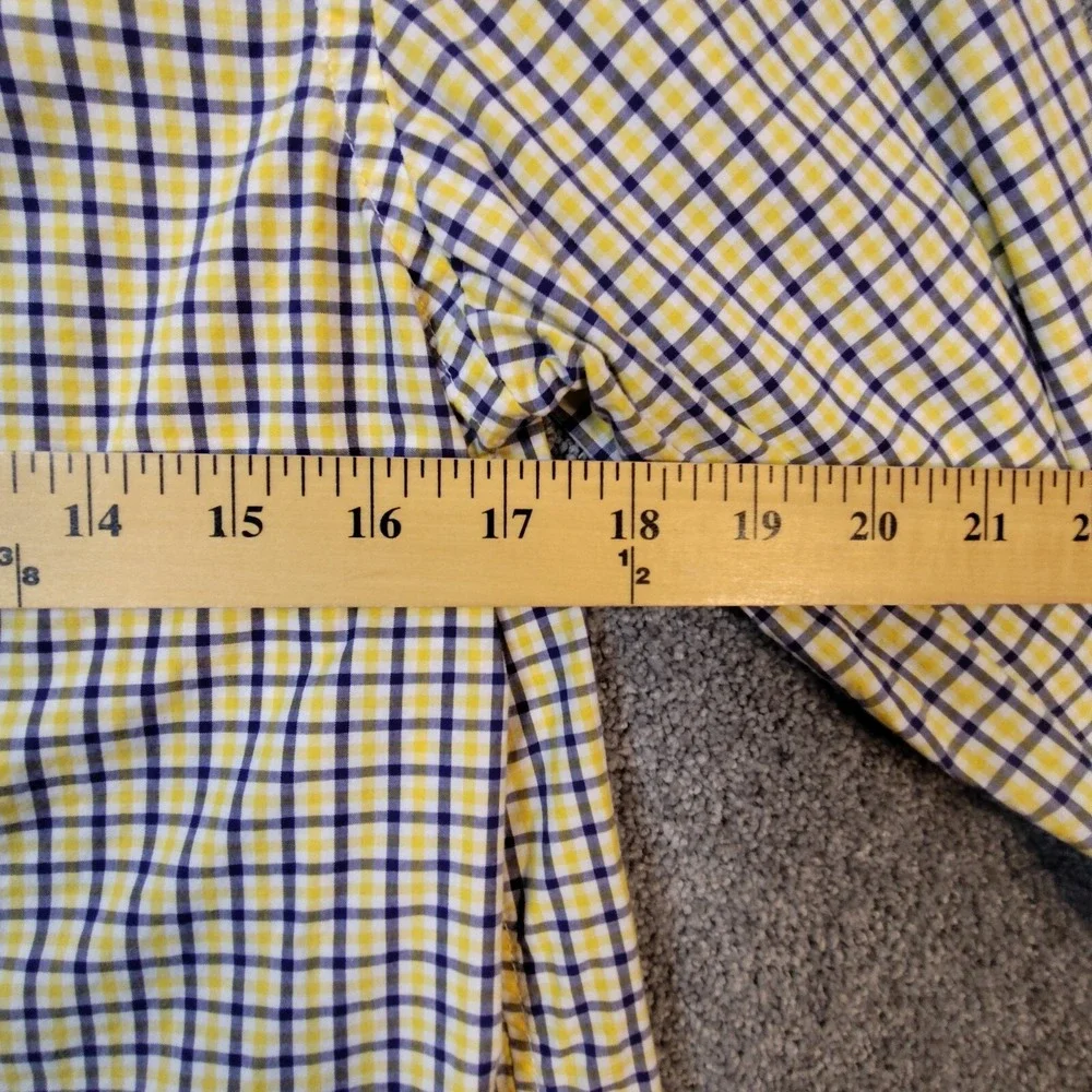 Ralph Lauren Mens Dress Shirt Yellow XL Check Long Sleeve Button Down Collared
